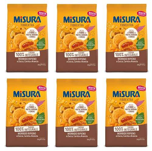 6x Misura Fibrextra Frollini Ripieni Vollkornkekse gefüllt mit Kürbis, Karotte und Orange 260g 6x Misura Fibrextra Frollini Ripieni Vollkornkekse gefüllt mit Kürbis, Karotte und Orange 260g von Misura