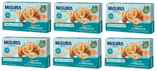 6x Misura Privolat Cornetti all'Albicocca Senza Latte e Uova Croissants mit Aprikosenfüllung ohne Milch und Ei 290g von Misura