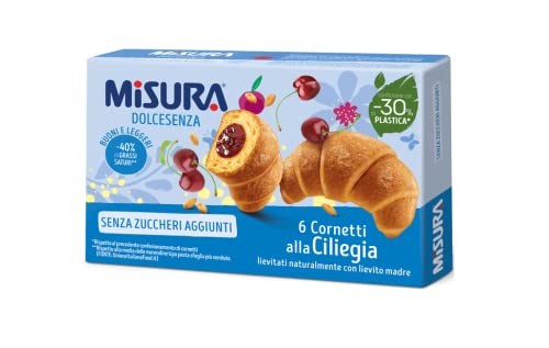 Misura Dolcesenza Cornetti alla Ciliegia Senza Zuccheri Aggiunti Croissant mit Kirschfüllung Ohne Zuckerzusatz 290g von Misura
