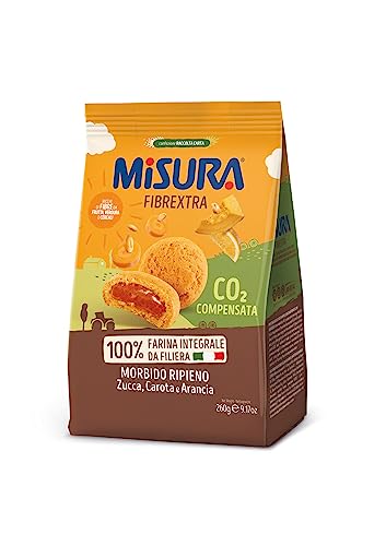 Misura Fibrextra Frollini Ripieni Vollkornkekse gefüllt mit Kürbis, Karotte und Orange 260g von Misura