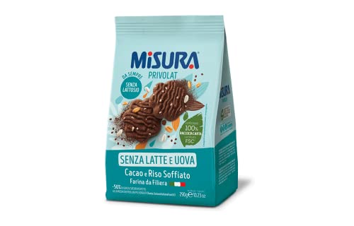Misura Privolat Cacao e Riso Soffiato Kekse mit Puffreis und Kakao ohne Milch und Eier 290g biscuits von Misura