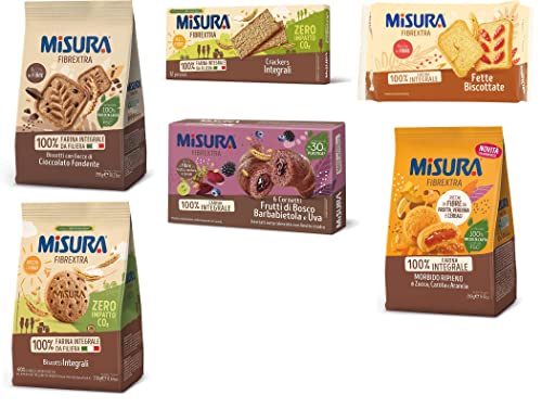 Testpaket Misura Fibraextra Integrali Vollkorn Croissant Crackers Shortbread mit Kürbisfüllung, kekse biscuits 6x Stuck von Misura