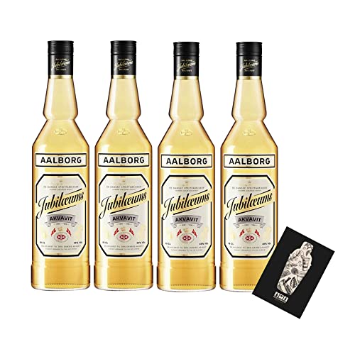 Aalborg 4er Set Jubilaeums Akvavit 4x 0,7L (40% Vol) Aquavit aus Dänemark- [Enthält Sulfite] von Mixcompany.de Bar & Glas