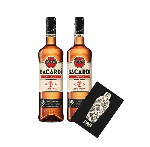 Bacardi 2er Set Spiced Rum 2x 0,7L (35% Vol) Spirit Drink Rum with Spices- [Enthält Sulfite] von Mixcompany.de Bar & Glas
