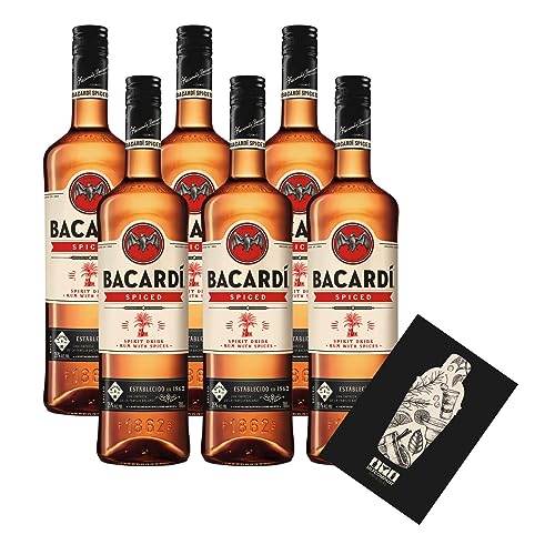 Bacardi 6er Set Spiced Rum 6x 0,7L (35% Vol) Spirit Drink Rum with Spices- [Enthält Sulfite] von Mixcompany.de Bar & Glas