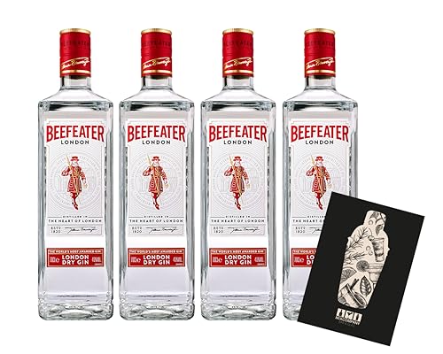 Beefeater 4er Set EST 1820 London Dry Gin 0,7L (40% vol) The worlds most awarded gin - [Enthält Sulfite] von Mixcompany.de Bar & Glas