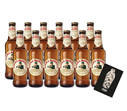 Birra Moretti 12er Set Bier Lautentica 12x 0,33L (4,6% Vol) italienisches Bier - [Enthält Sulfite] von Mixcompany.de Bar & Glas