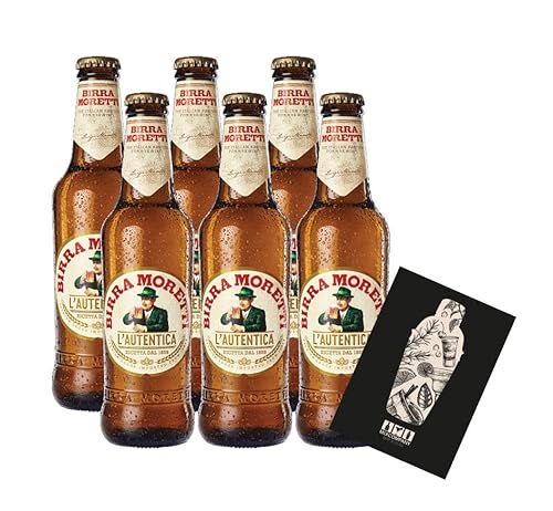 Birra Moretti 6er Set Bier Lautentica 6x 0,33L (4,6% Vol) italienisches Bier - [Enthält Sulfite] von Mixcompany.de Bar & Glas