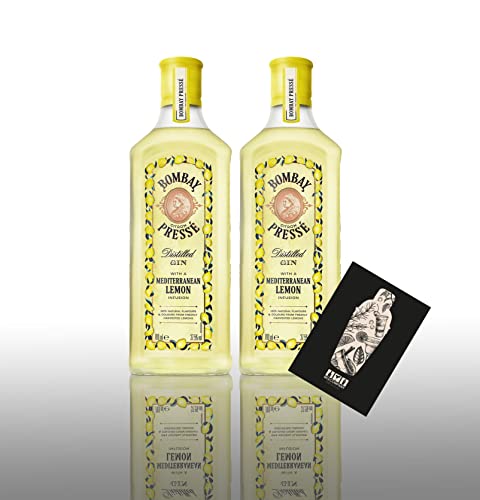 Bombay 2er Set Citron Presse Gin 2x 0,7L (37,5% Vol) Mediterranean Lemon Infusion- [Enthält Sulfite] von Mixcompany.de Bar & Glas