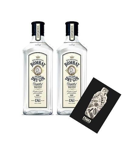 Bombay 2er Set London Dry Gin 2x 0,7L (37,5% Vol) The Original Bombay - [Enthält Sulfite] von Mixcompany.de Bar & Glas
