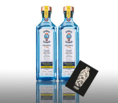 Bombay 2er Set Sapphire Premier Cru 2x 0,7L (47% Vol) Distilled London Dry Gin Vapour Infused- [Enthält Sulfite] von Mixcompany.de Bar & Glas