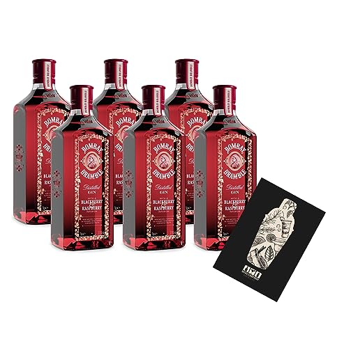 Bombay Bramble 6er Set Distilled Gin 6x 0,7L (37,5% vol) Blackberry + Raspberry Infusion- [Enthält Sulfite] von Mixcompany.de Bar & Glas