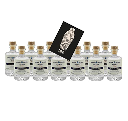 Bombay Sapphire Premier Cru Gin Miniatur 12x 50ml (47% Vol) Murican Lemon London Dry Gin Mini- [Enthält Sulfite] von Mixcompany.de Bar & Glas