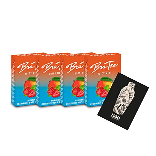 BraTee Juicy Mint Kaugummi 4x 23,5g Mehrfrucht Minze Geschmack Capital Bra Bubblegum - anders fresh von Mixcompany.de Bar & Glas