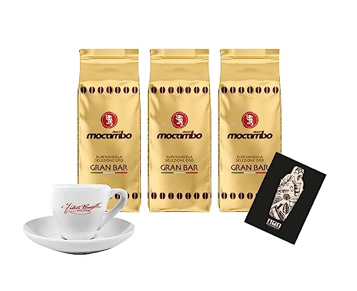 Drago Mocambo Gran Bar 3x 1Kg Kaffee Caffé Bohne Light Roast + 1x Ramazzotti Espresso Tasse Gratis von Mixcompany.de Bar & Glas