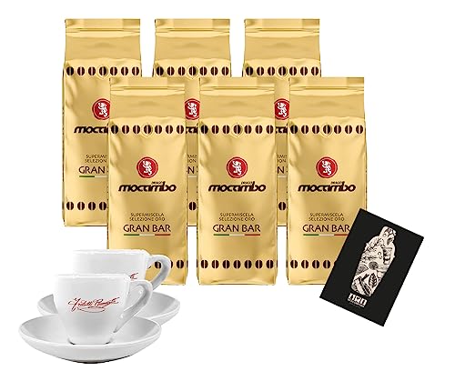 Drago Mocambo Gran Bar 6x 1Kg Kaffee Caffé Bohne Light Roast + 2x Ramazzotti Espresso Tasse Gratis von Mixcompany.de Bar & Glas