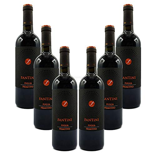Farnese Fantini Puglia Primitivo 6er Set Rotwein aus Italien 6x 0,75L (14% Vol)- [Enthält Sulfite] von Mixcompany.de Bar & Glas