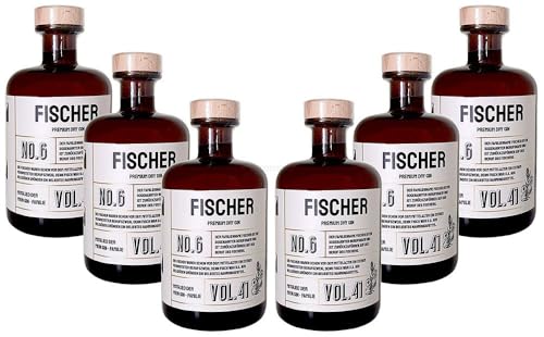 Fischer s Premium Dry Gin No6-6er Set Der Fischer Gin 0,5L (41% Vol)- [Enthält Sulfite] von Mixcompany.de Bar & Glas