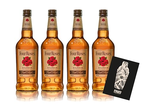 Four Roses 4er Set Bourbon Est. 1888 0,7L (40% vol) Kentuckys Straight Bourbon Whiskey - [Enthält Sulfite] von Mixcompany.de Bar & Glas