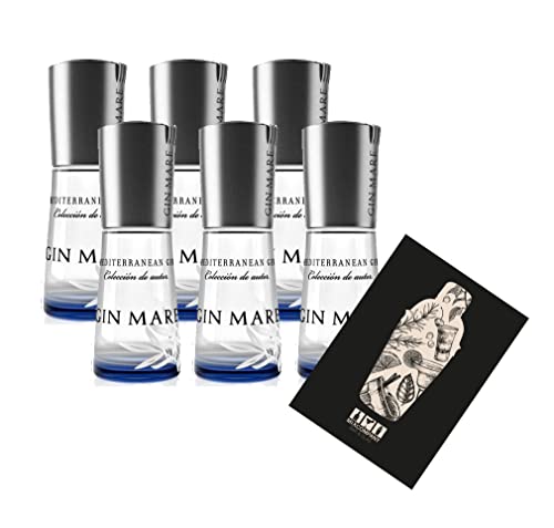 Gin Mare Miniatur 6x 100ml (42,7% Vol) Mediterranean Gin Mini- [Enthält Sulfite] von Mixcompany.de Bar & Glas