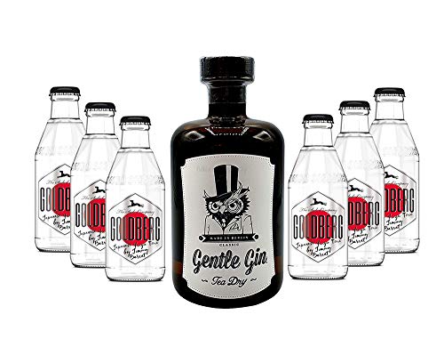 Gin Tonic Set - Gentle Gin Tea Dry 0,5l (47% Vol) + 6x Goldberg Japanese Yuzu Tonic Water 200ml inkl. Pfand MEHRWEG -[Enthält Sulfite] von Mixcompany.de Bar & Glas