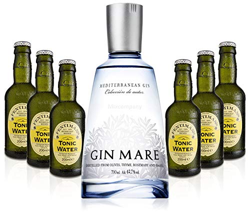 Gin Tonic Set - Gin Mare 0,7l 700ml (42,7% Vol) + 6x Fentimans Tonic Water 200ml - Inkl. Pfand MEHRWEG von Mixcompany.de Bar & Glas