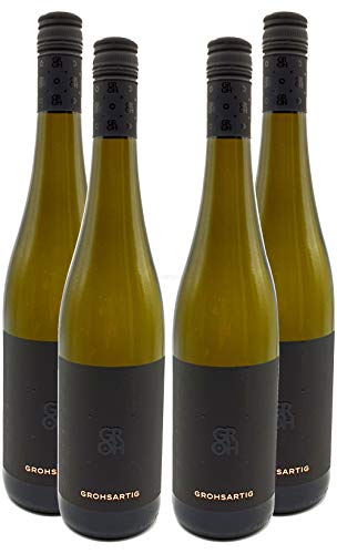 Groh - 4er Set Grohsartig Weissburgunder Chardonnay Trocken - Deutscher Qualitätswein 0,75L (12,5% Vol) -[Enthält Sulfite] von Mixcompany.de Bar & Glas