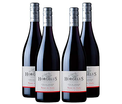 Horgelus Rouge de Gala - 4er Set Rotwein Merlot 0,75L (13% Vol) aus Frankreich/Côtes de Gascogne - [Enthält Sulfite] von Mixcompany.de Bar & Glas