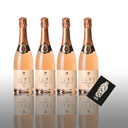 Ilys ROSE Brut 4er Set Cremant de Loire Rose 4x 0,75L (12,5% Vol) Frankreich- [Enthält Sulfite] von Mixcompany.de Bar & Glas