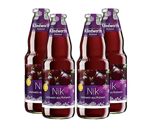 Klindworth Nik 4x Glühwein aus Rotwein - 4x Winterlust Glühwein 1L (9,8% Vol) inkl. Pfand MEHRWEG- [Enthält Sulfite] von Mixcompany.de Bar & Glas