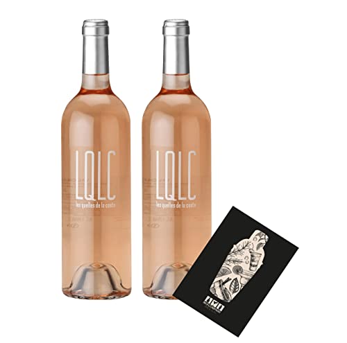 LQLC Rose 2er Set Wein 2x 0,75L (13% Vol) Les quelles de la coste rose von John Malkovich Frankreich Vaucluse trocken- [Enthält Sulfite] von Mixcompany.de Bar & Glas