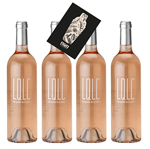 LQLC Rose 4er Set Wein 4x 0,75L (13% Vol) Les quelles de la coste rose von John Malkovich Frankreich Vaucluse trocken- [Enthält Sulfite] von Mixcompany.de Bar & Glas
