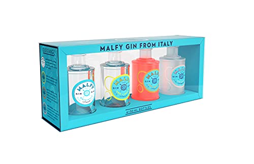 Malfy Gin Miniaturen Set - 4x50ml a 41Vol% / 1x Malfy Gin con Limone 50ml / 1x Malfy Gin Originale 50ml / 1x Malfy Gin con Arancia 50ml / 1x Malfy Gin Rosa 50ml - Gin Tasting Set - [Enthält Sulfite] von Mixcompany.de Bar & Glas