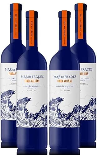 Mar de Frades 4er Set Finca Valinas 0,75L (12,5% Vol) 4x Weißwein Rebsorten: 100% Albariño Jahrgang variierend- [Enthält Sulfite] von Mixcompany.de Bar & Glas