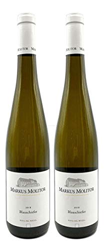 Markus Molitor - 2er Set Blauschiefer Riesling Mosel - Deutscher Qualitätswein 0,75L (11,5% Vol) -[Enthält Sulfite] von Mixcompany.de Bar & Glas
