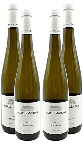 Markus Molitor - 4er Set Blauschiefer Riesling Mosel - Deutscher Qualitätswein 0,75L (11,5% Vol) -[Enthält Sulfite] von Mixcompany.de Bar & Glas