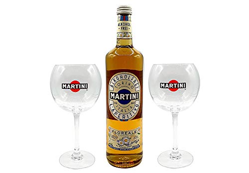Martini Aperitiv - Martini Floreal Alkoholfrei 0,75L + 2 Martini Ballon Gläser / Glas von Mixcompany.de Bar & Glas