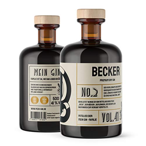 Mein Gin - Der Gin mit deinem Namen ! Premium Dry Gin 0,5L (41% Vol) - Wähle deinen Namen ! (Becker Gin) von Mixcompany.de Bar & Glas