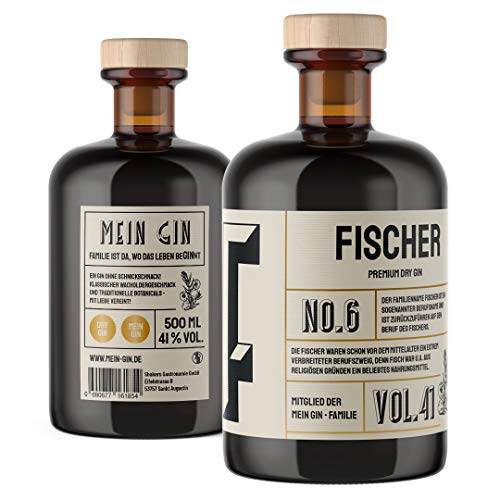 Mein Gin - Der Gin mit deinem Namen ! Premium Dry Gin 0,5L (41% Vol) - Wähle deinen Namen ! (Fischer Gin) von Mixcompany.de Bar & Glas