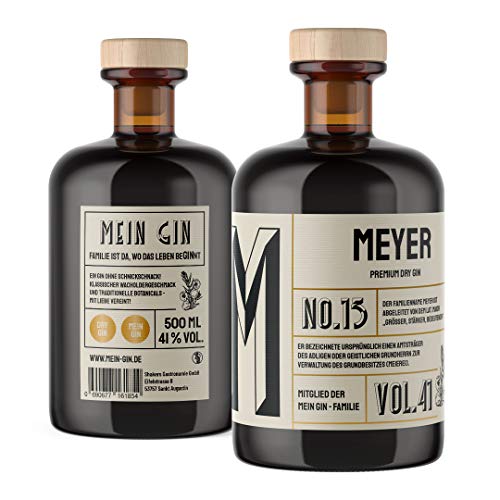 Mein Gin - Der Gin mit deinem Namen ! Premium Dry Gin 0,5L (41% Vol) - Wähle deinen Namen ! (Meyer Gin) von Mixcompany.de Bar & Glas