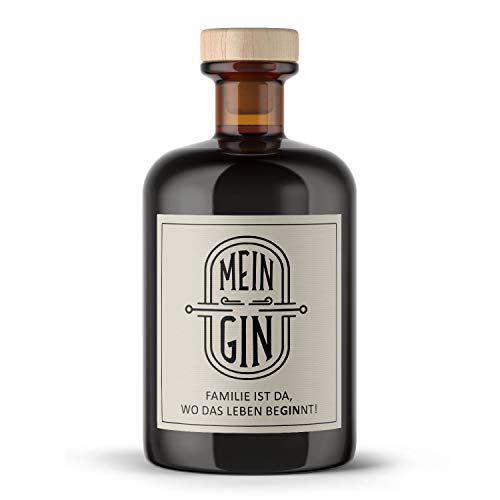 Mein Gin - Premium Dry Gin - Mein Gin 0,5L (41% Vol) - Familie ist da wo das Leben beGINnt- [Enthält Sulfite] von Mixcompany.de Bar & Glas
