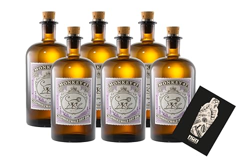 Monkey 47 6er Set Schwarzwald Dry Gin 0,5 (47% vol) unfiltered handcrafted - [Enthält Sulfite] von Mixcompany.de Bar & Glas
