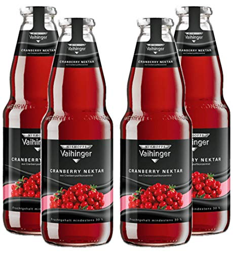 Niehoffs Vaihinger Cranberry Nektar 1L TWO - 4er Set inkl. Pfand MEHRWEG von Mixcompany.de Bar & Glas