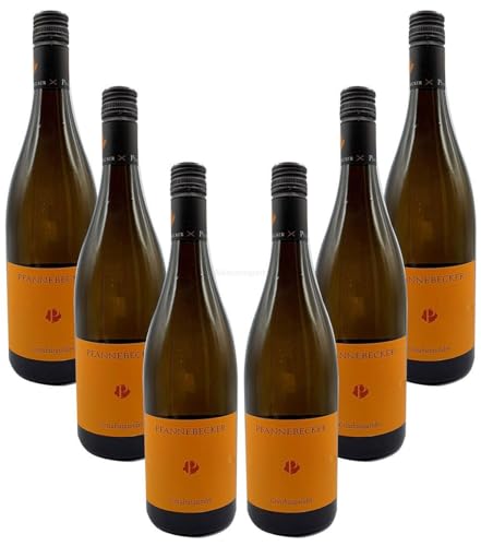 Pfannebecker - 6er Set Grauburgunder 0,75L (13,5% Vol) Trocken - Rheinhessen - deutscher Qualitätswein -[Enthält Sulfite] von Mixcompany.de Bar & Glas
