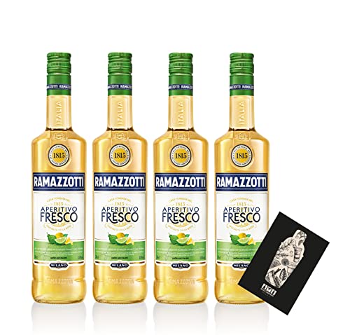 Ramazzotti 4er Set Fresco Aperitivo 4x 0,7L (15% Vol) Aromen von Bergamotte und Zitrone- [Enthält Sulfite] von Mixcompany.de Bar & Glas