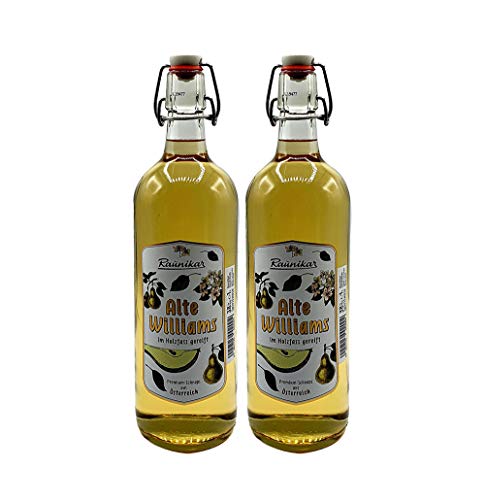 Raunikar - 2er Set Alte Williams Schnaps - 2x 1L (38% Vol)- [Enthält Sulfite] von Mixcompany.de Bar & Glas