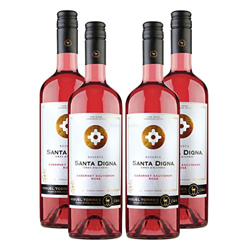 Rose Wein Set - 4x Santa Digna Cabernet Sauvignon 750ml (13,5% Vol)- [Enthält Sulfite] von Mixcompany.de Bar & Glas
