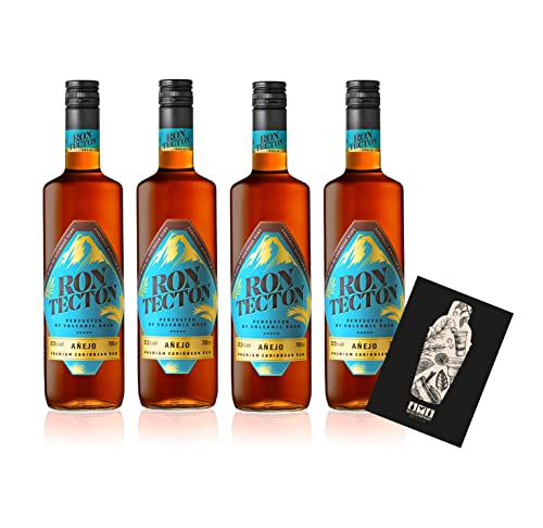 Rum 4er Set Ron Tecton Anejo 4x 0,7L (37,5% vol)- [Enthält Sulfite] von Mixcompany.de Bar & Glas