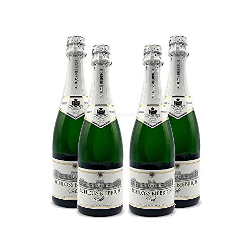 Schloss Biebrich 4er Set Sekt Trocken 4x 0,75L (11% Vol)- [Enthält Sulfite] von Mixcompany.de Bar & Glas