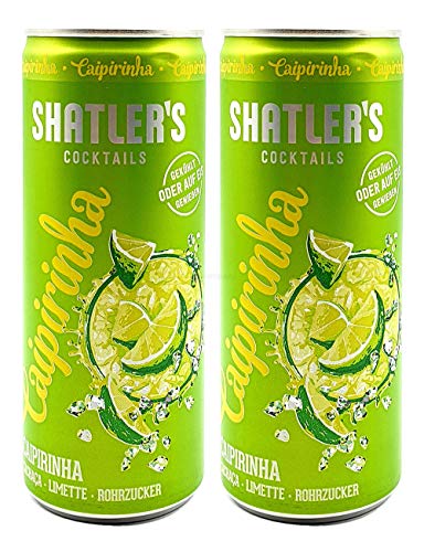 Shatlers Cocktail - 2er Set Shatlers Caipirinha 0,25L (10,1% Vol) inklusive Pfand EINWEG - Shatlers Cocktail - Ready to Go- [Enthält Sulfite] von Mixcompany.de Bar & Glas